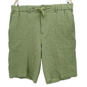 NEW Salty Weekend Mens XL Shorts Fuji Sage Green Seersucker Shorts